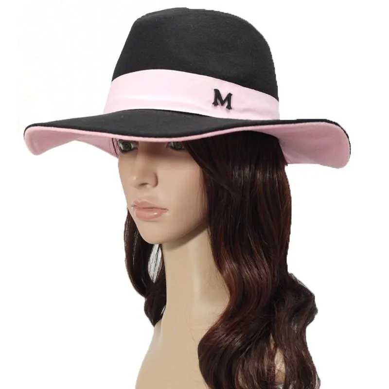 หมวกวูลปีกกวางสองสีตัว M - Fashion Wide brim wool hat