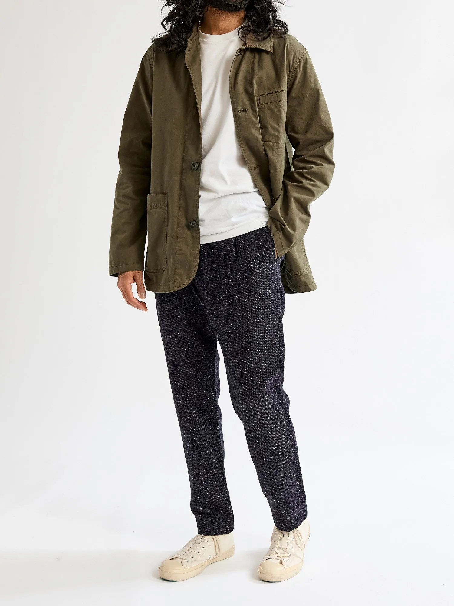 Indigo 12oz Denim Tweed Easy Tapered Pants