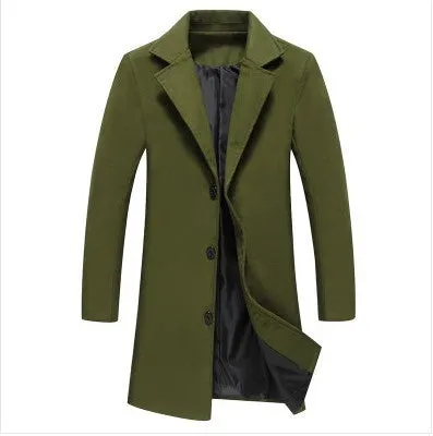 2021 Autumn And Winter New Mens Solid Color Casual Business Woolen Coats