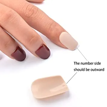 24pcs Solid Color Short Squoval Fake Nail