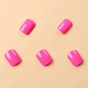24pcs Solid Color Short Squoval Fake Nail