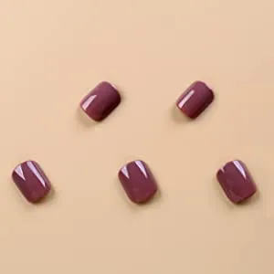 24pcs Solid Color Short Squoval Fake Nail