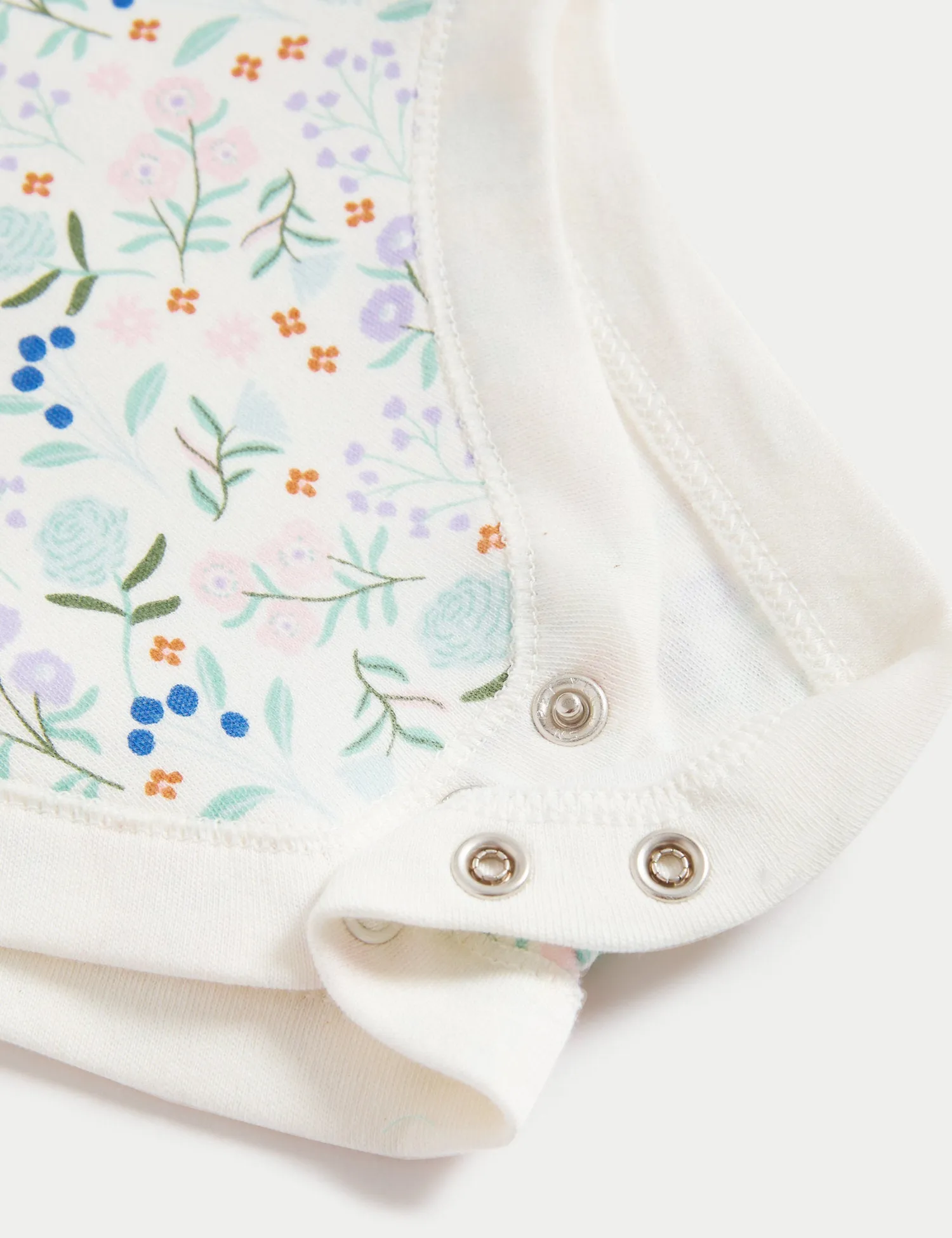 3pk Pure Cotton Floral Bodysuits