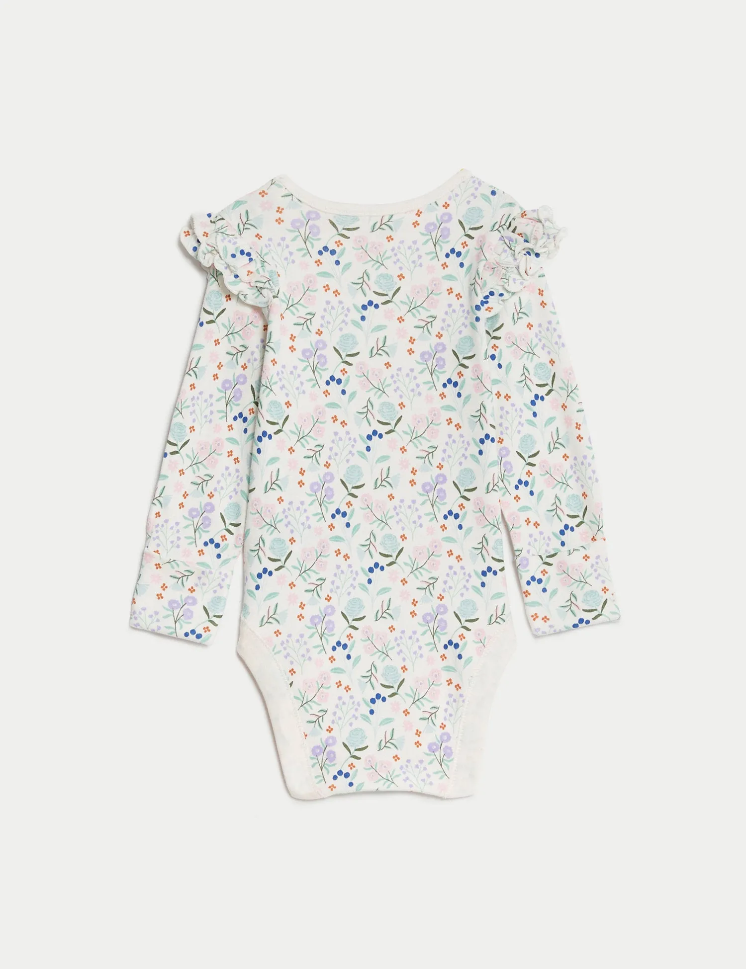 3pk Pure Cotton Floral Bodysuits