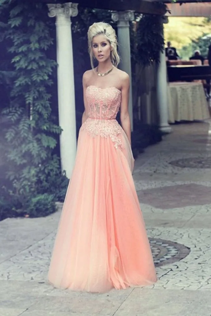 A-line Straight Across Floor-Length Chiffon Beaded Prom Dresses HX00132