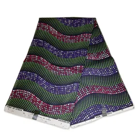 African print fabric - Wavy dots - Polycotton