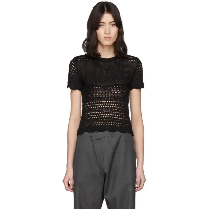 AMIRI Black Love Crochet T-Shirt