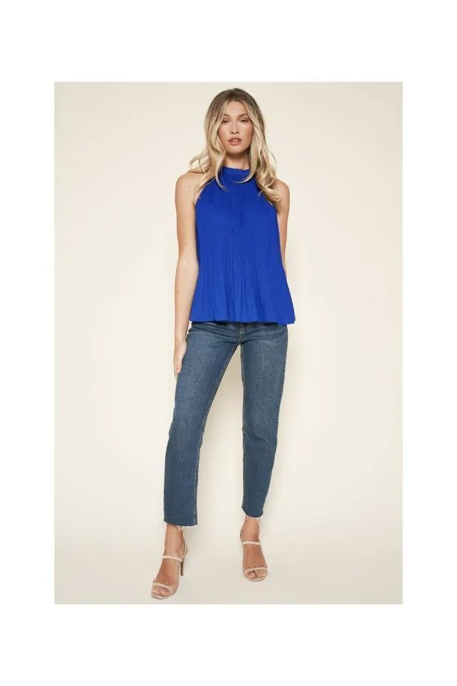 Arcadia Pleated Halter Top