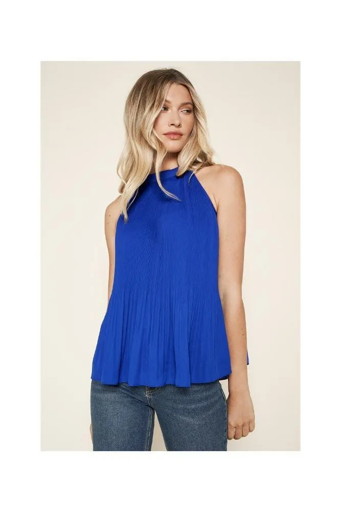 Arcadia Pleated Halter Top