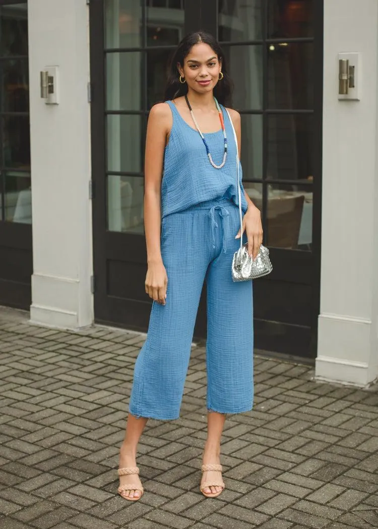 Atlantic Blue Wide Leg Billy Pants