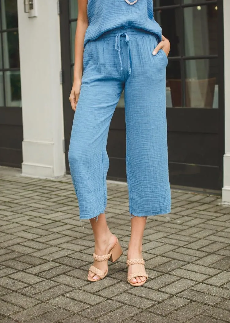 Atlantic Blue Wide Leg Billy Pants