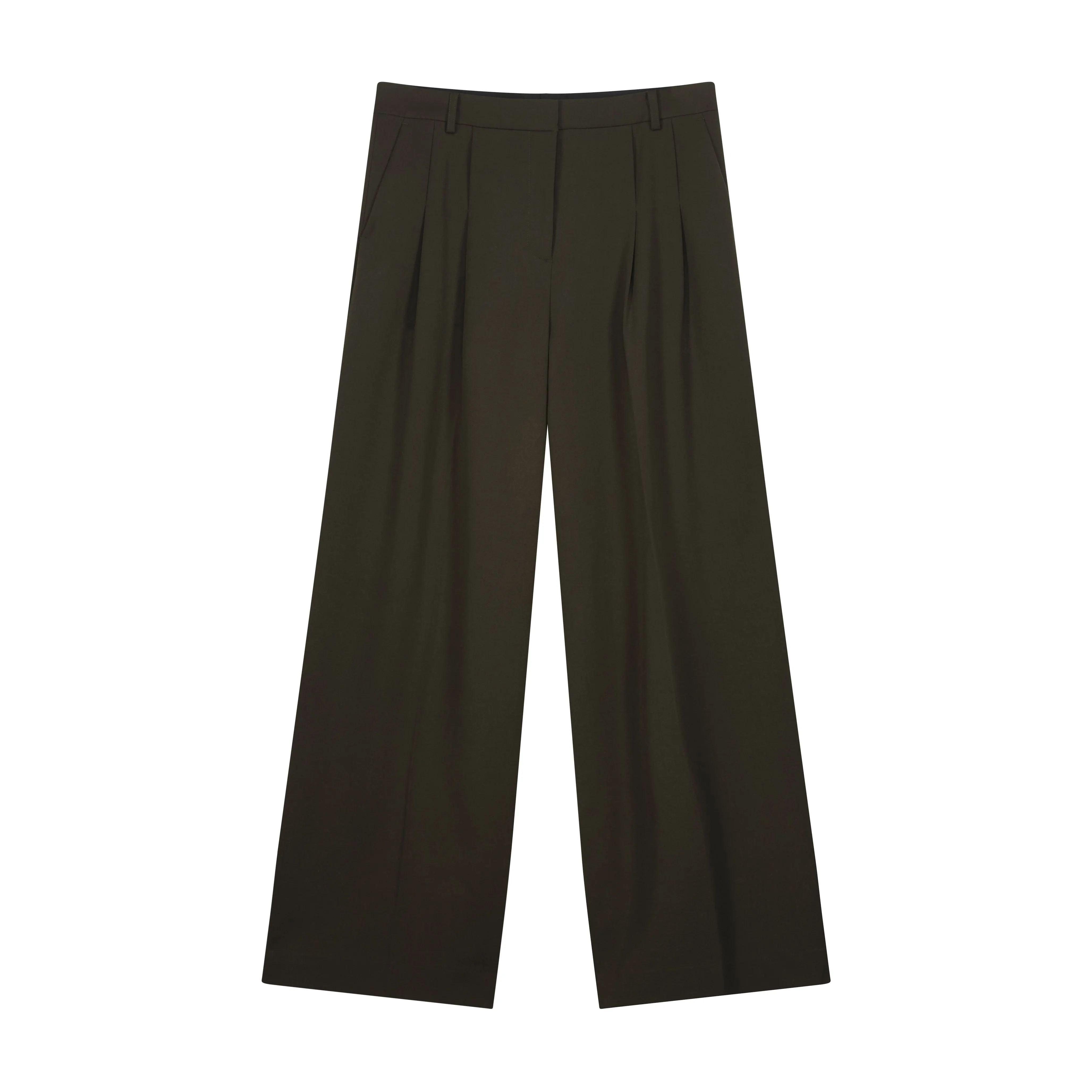 Ava Wide Leg Pant - Bark