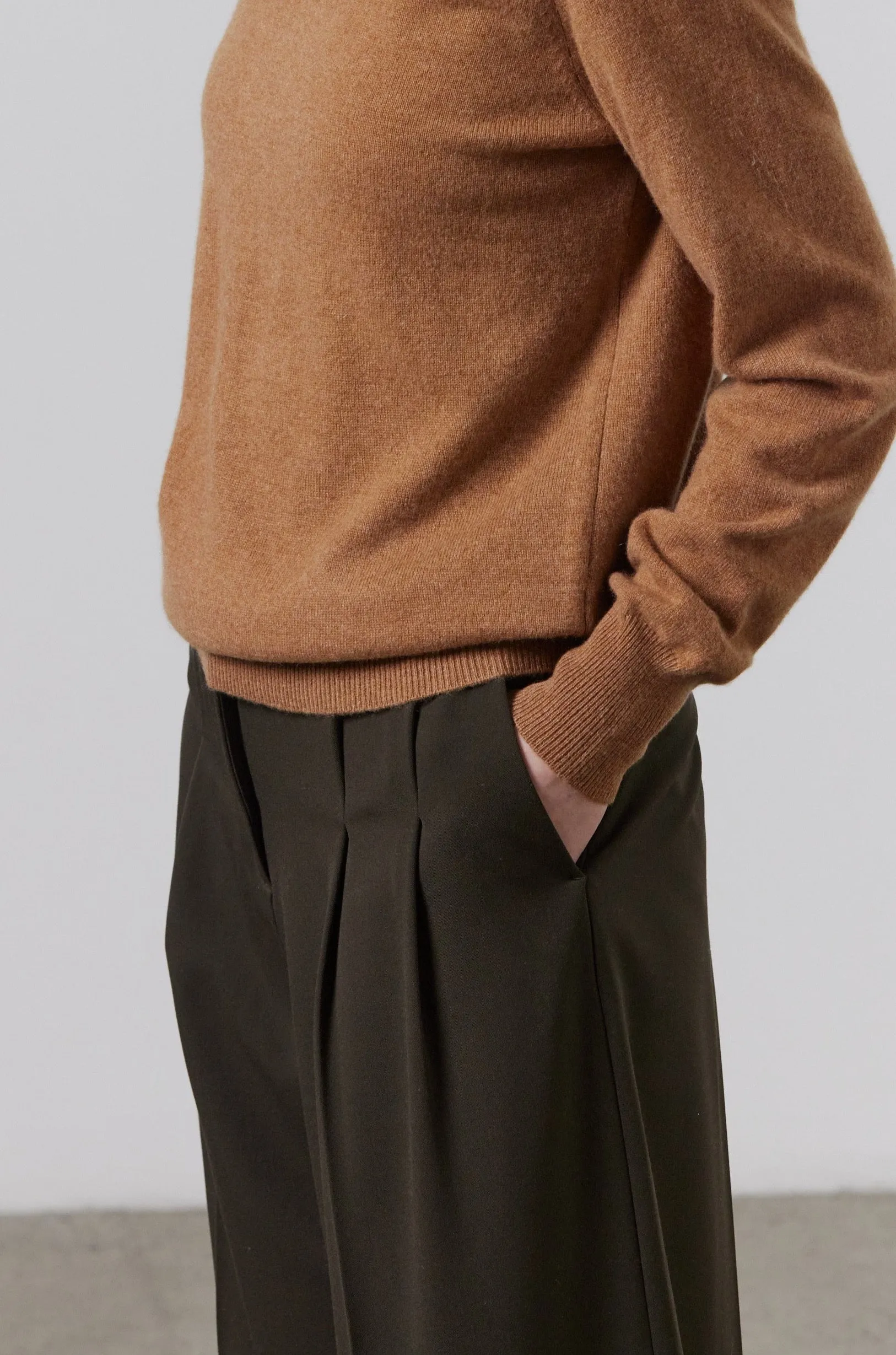 Ava Wide Leg Pant - Bark