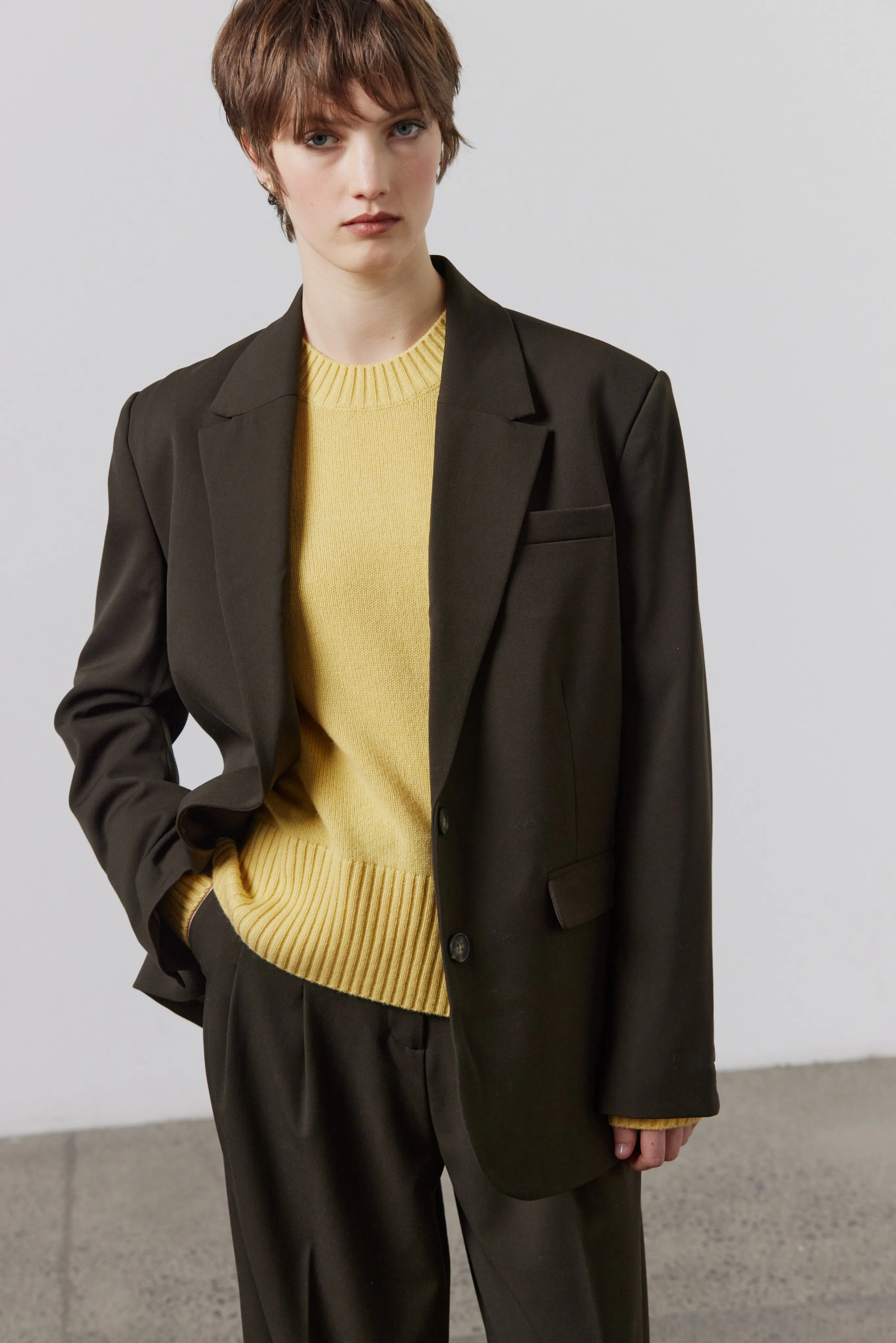 Ava Wide Leg Pant - Bark