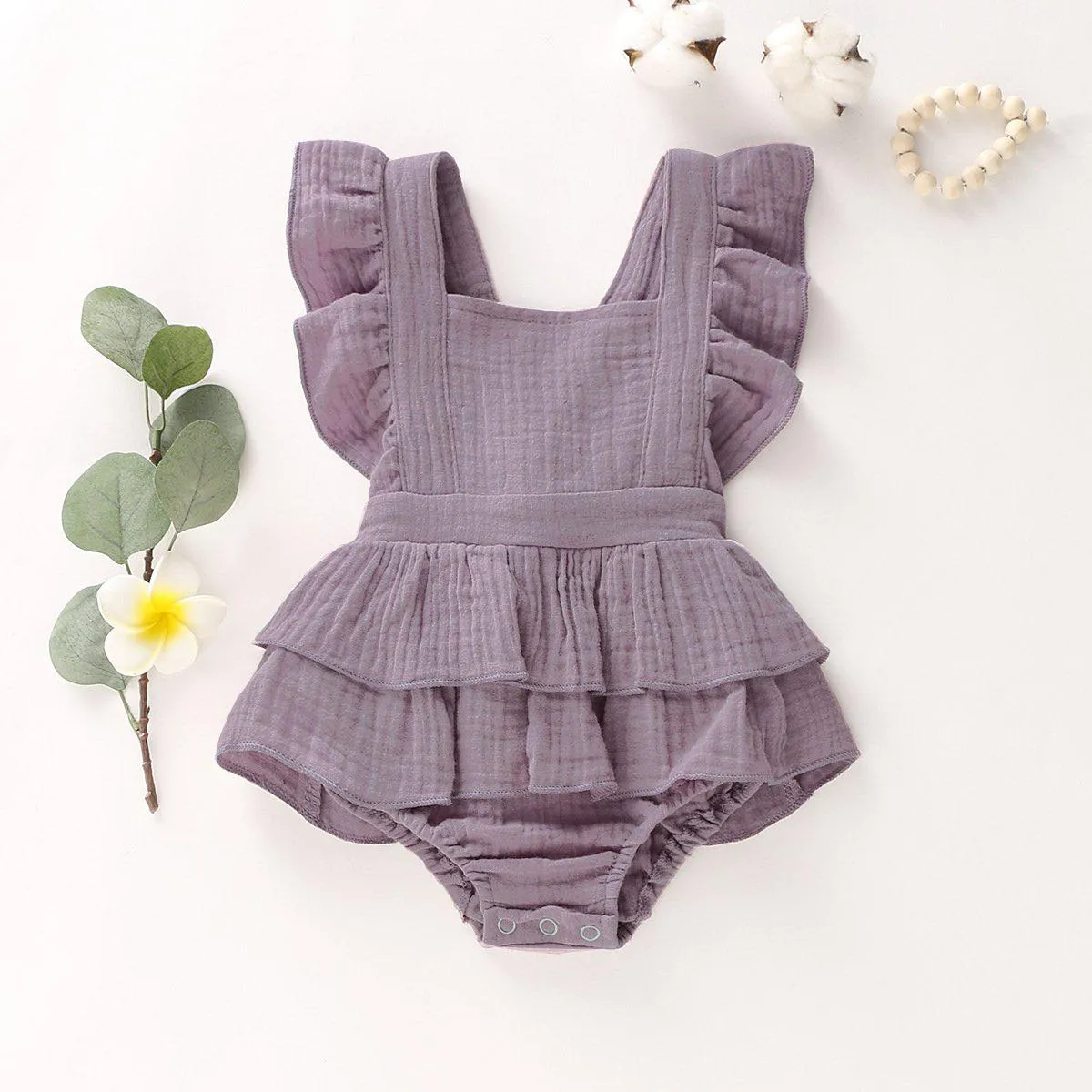 Baby Girl Cotton Linen Romper
