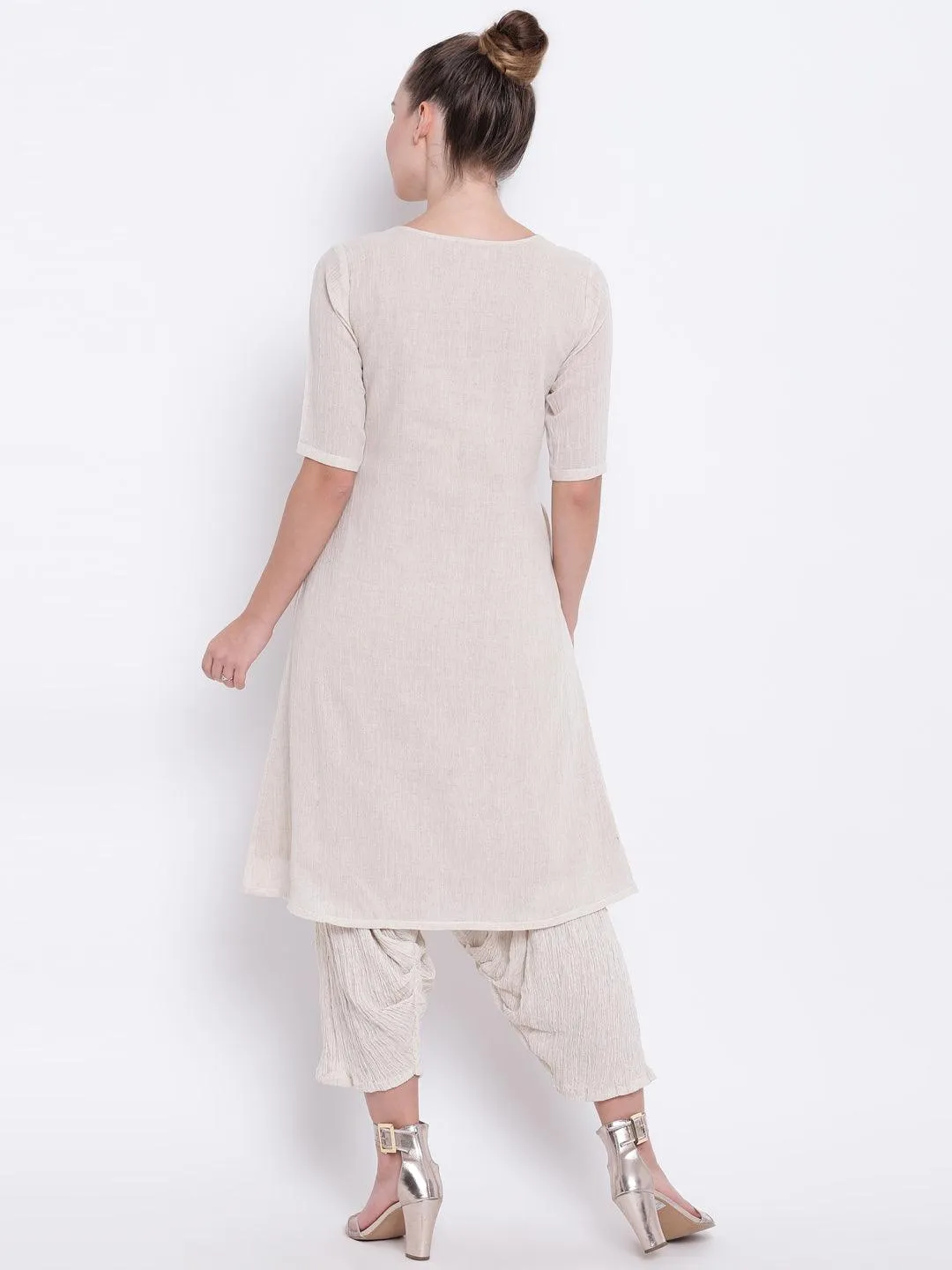 Beige Pure Cotton Angrakha