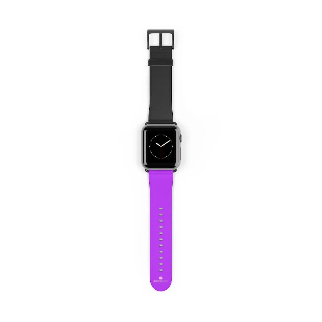 Black Purple Apple Watch Band, Dual Solid Color 38mm/42mm Watch Band - Made in USA