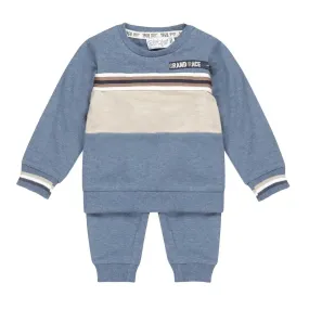 Boys Baby Set Jumper and Trousers Blue Melange | Dirkje