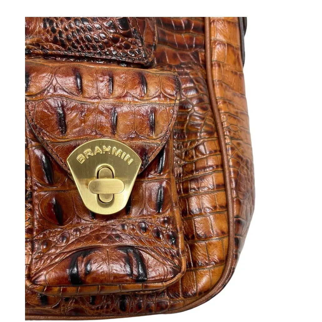 Brahmin Pecan Melbourne Large Crossbody Handbag Purse Leather New