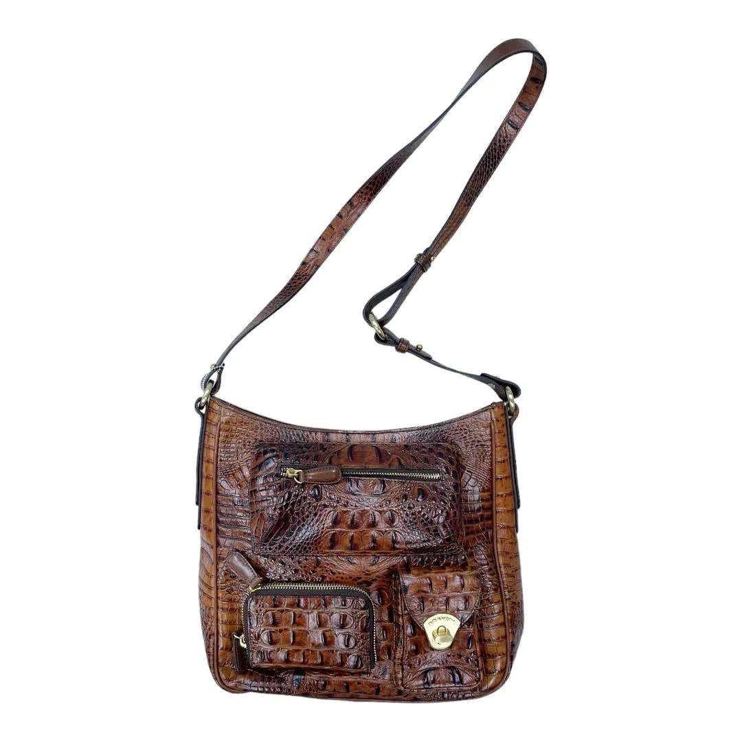 Brahmin Pecan Melbourne Large Crossbody Handbag Purse Leather New