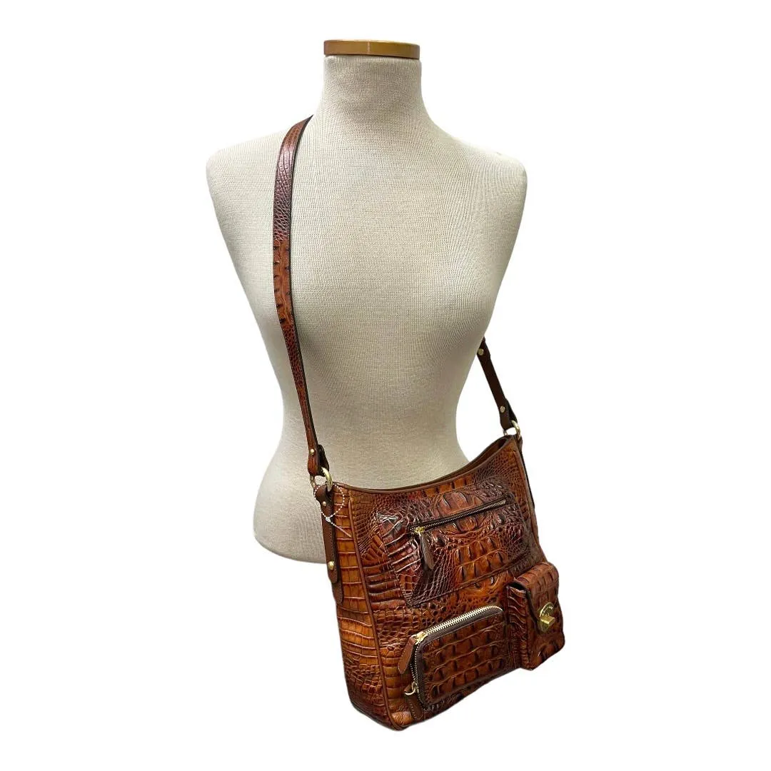 Brahmin Pecan Melbourne Large Crossbody Handbag Purse Leather New