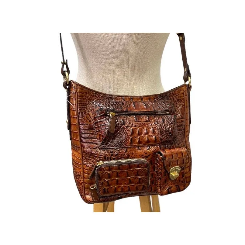 Brahmin Pecan Melbourne Large Crossbody Handbag Purse Leather New