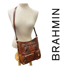 Brahmin Pecan Melbourne Large Crossbody Handbag Purse Leather New