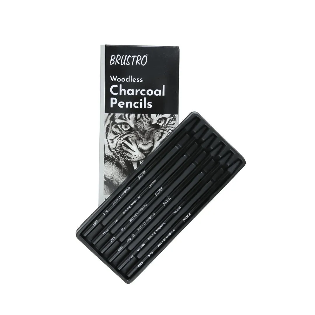 Brustro Woodless Charcoal Pencils Set Of 6