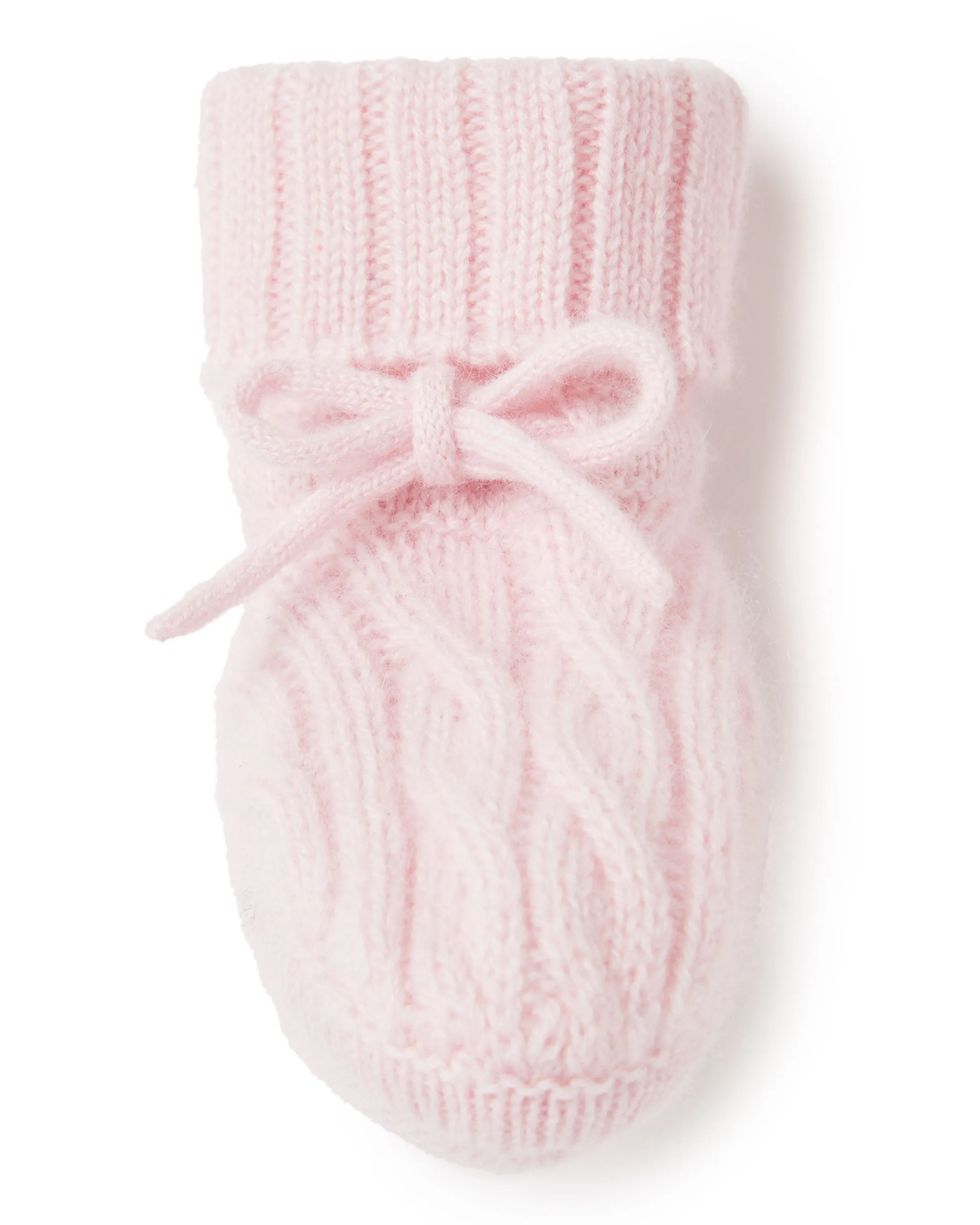 Cable Cashmere Booties Pale Pink