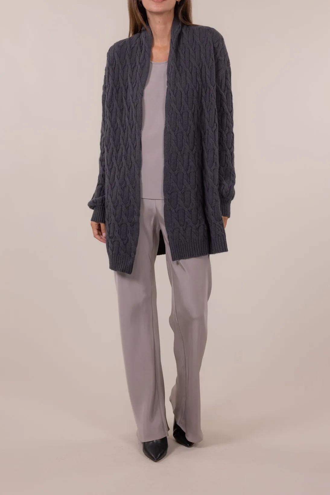 CABLE OPEN CARDIGAN