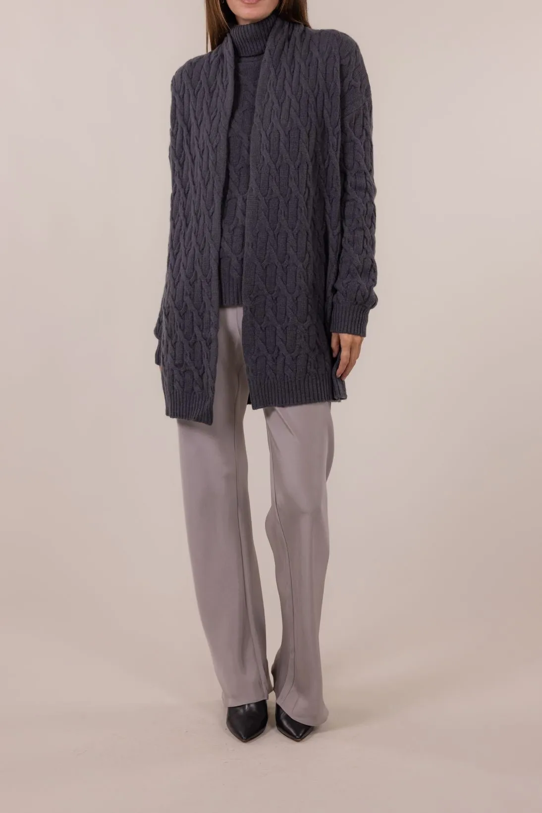 CABLE OPEN CARDIGAN