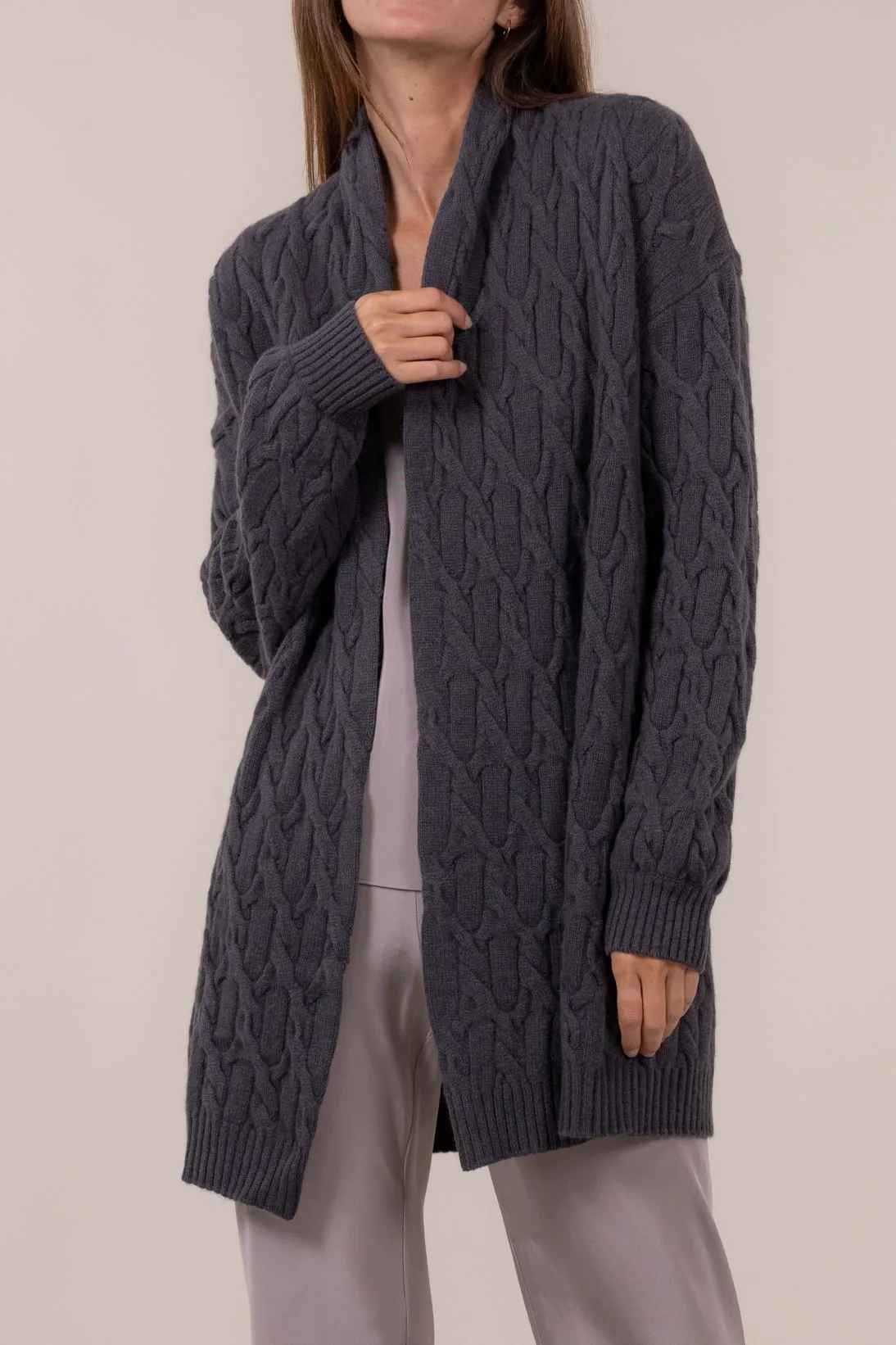 CABLE OPEN CARDIGAN