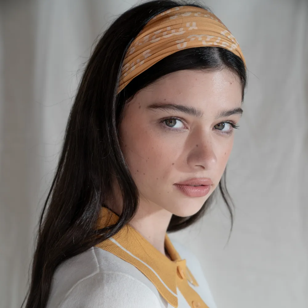 Carlyle Monogram Pleated Scarf