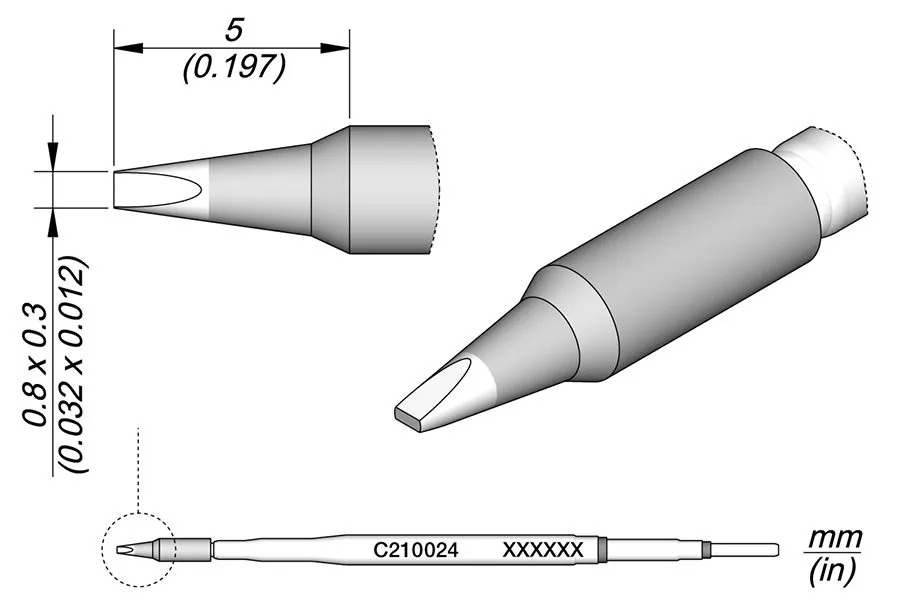 Cartridge Chisel 0.8 x 0.3-10PK