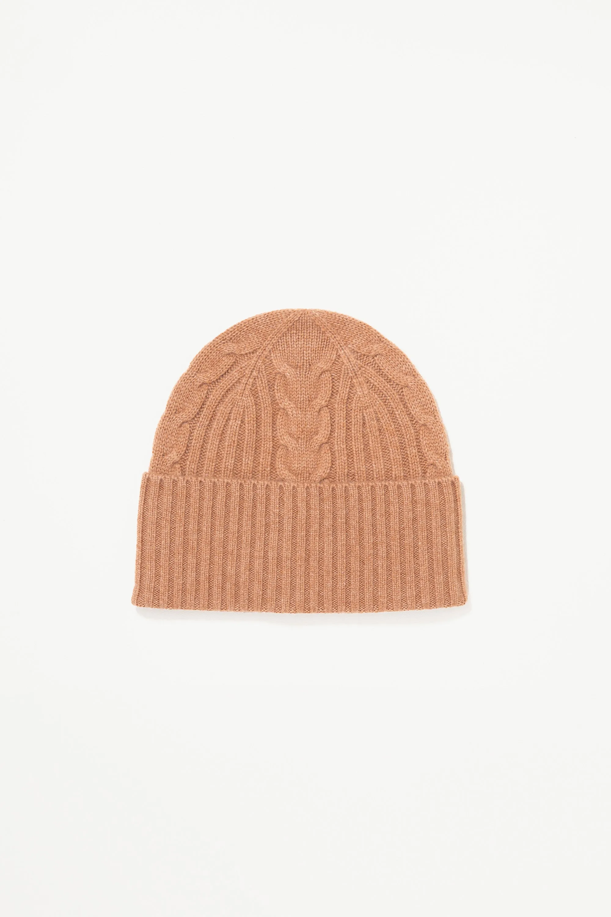 Cashmere Cable Beanie - Camel