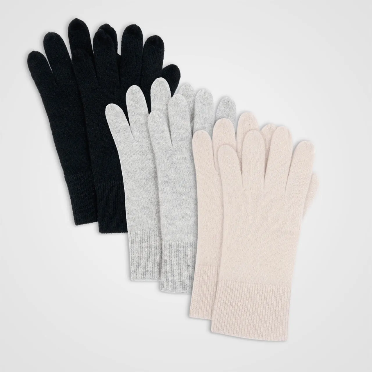 Cashmere mittens "Snow" - pearl