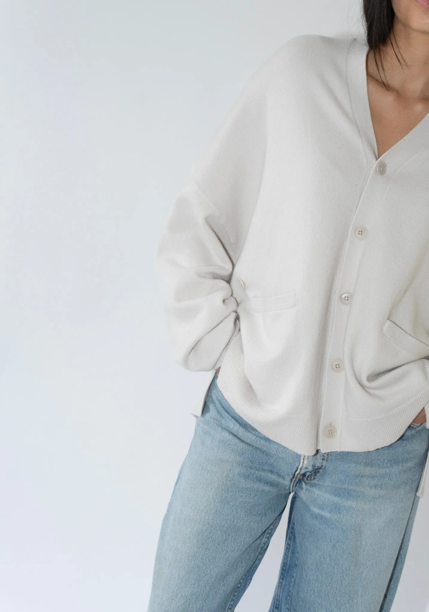 Cashmere Tokio Cardigan in Chalk