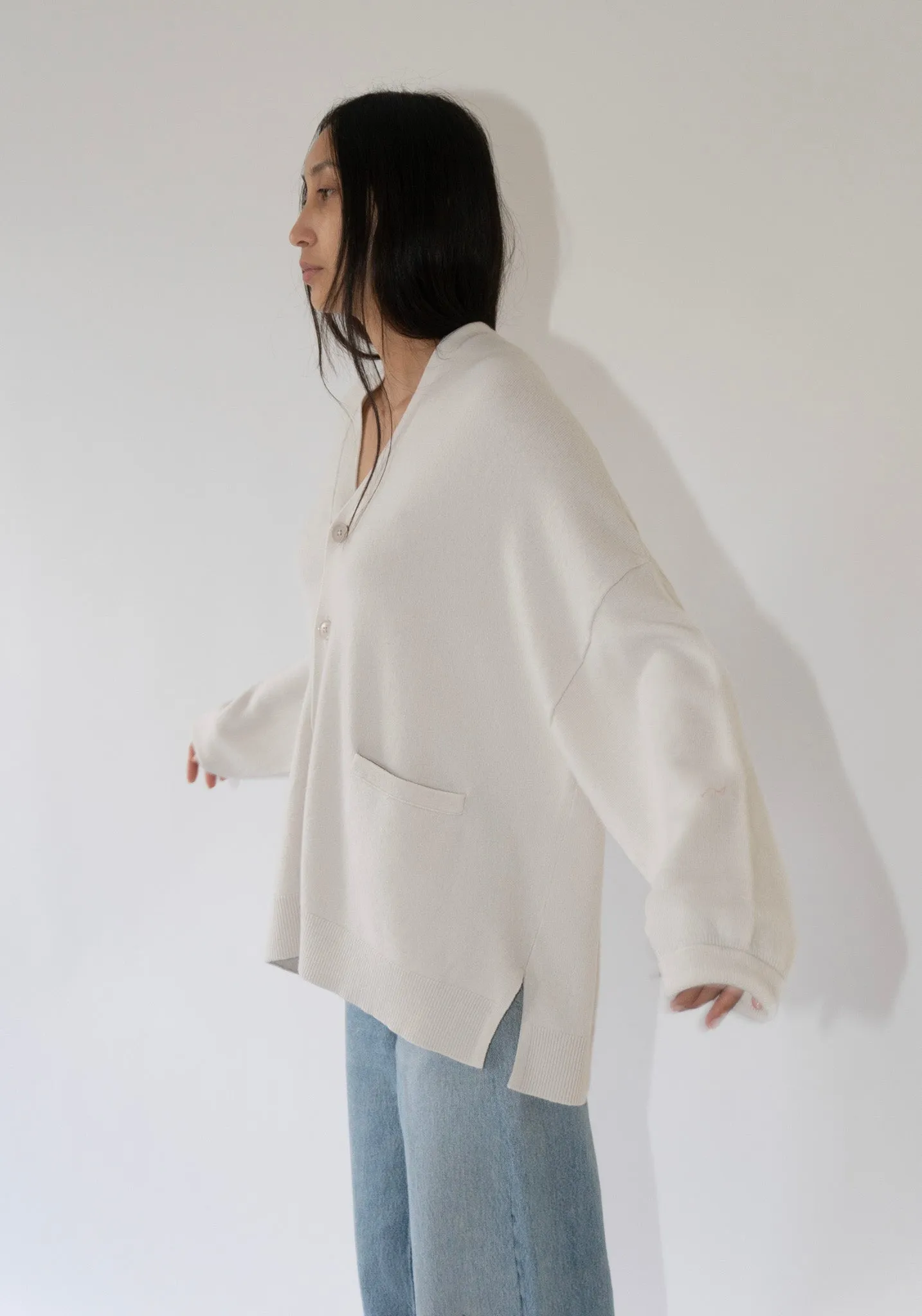 Cashmere Tokio Cardigan in Chalk
