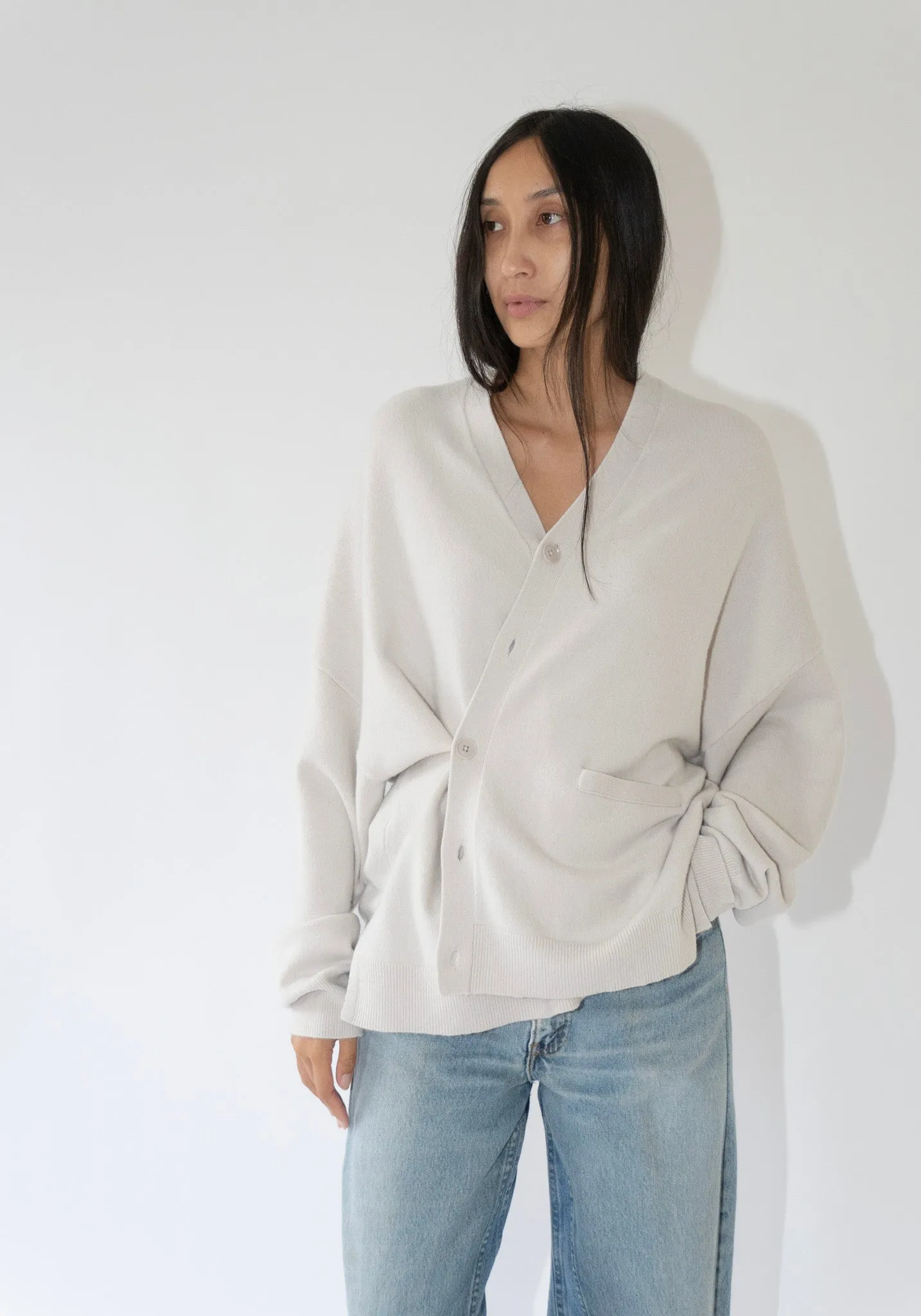 Cashmere Tokio Cardigan in Chalk