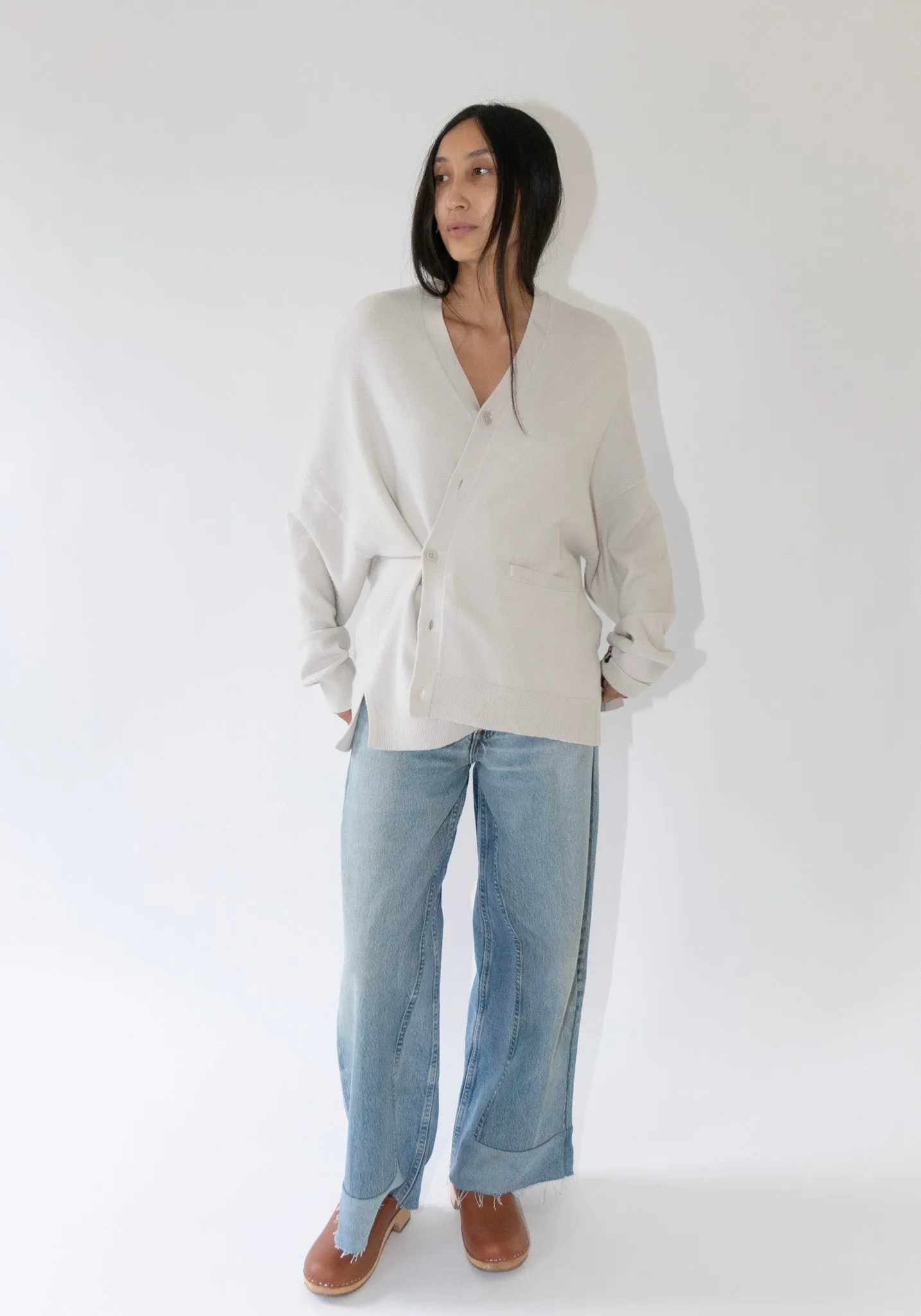 Cashmere Tokio Cardigan in Chalk