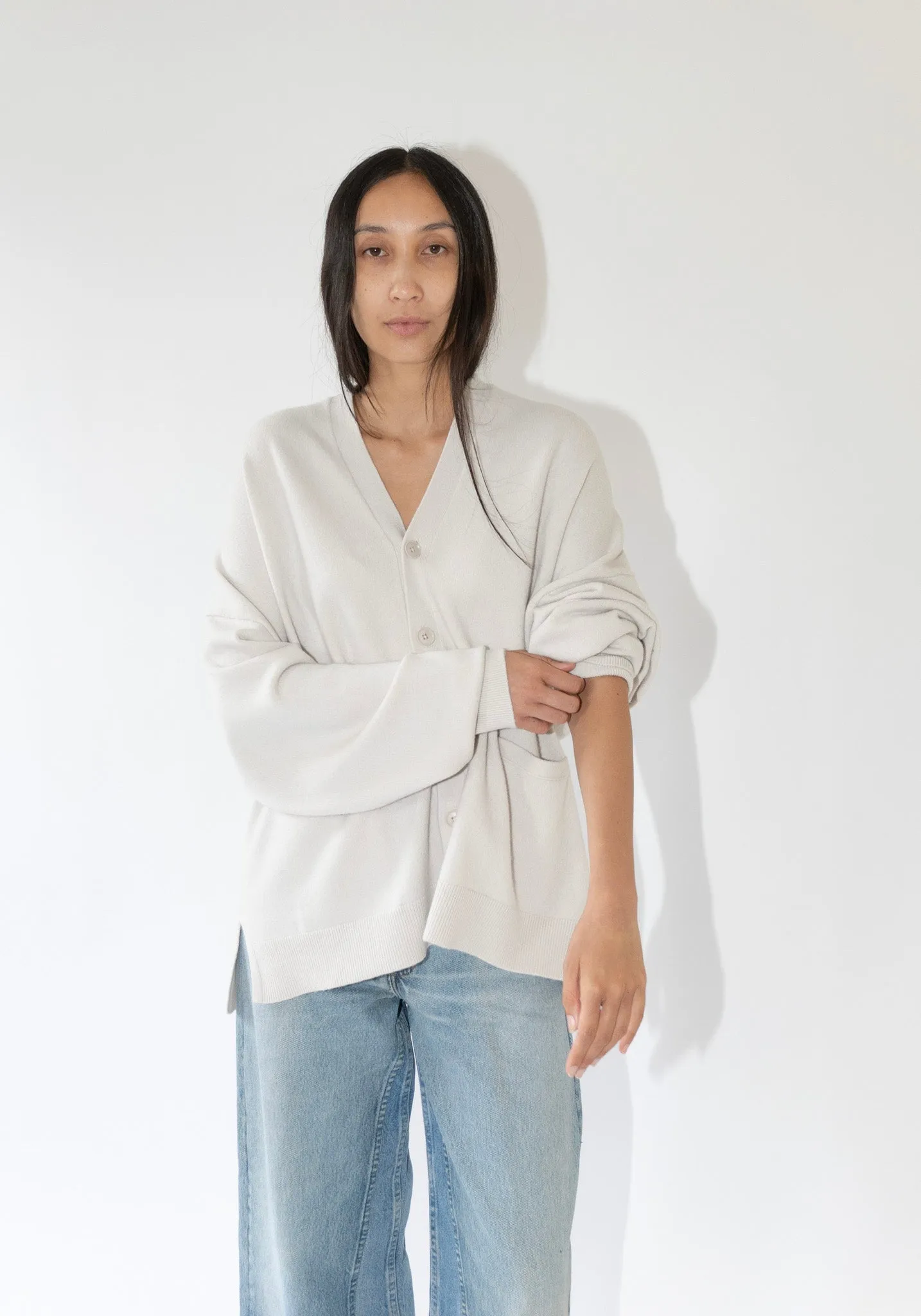 Cashmere Tokio Cardigan in Chalk