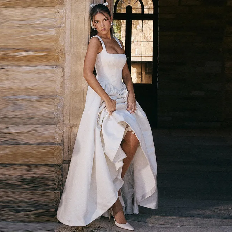 Chic Slim-Fit Solid Color Dress for Women