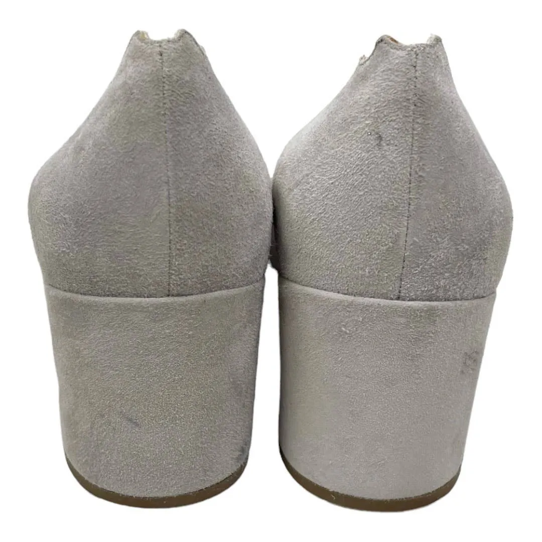 Chloe Lauren Scalloped Suede Heels Pumps Shoes 39 9 Gray