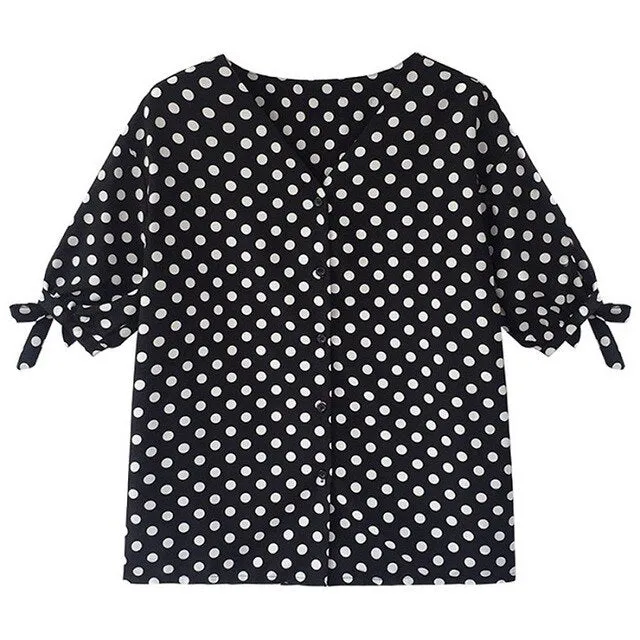 College Wind V-Neck Long Sleeve Blouse