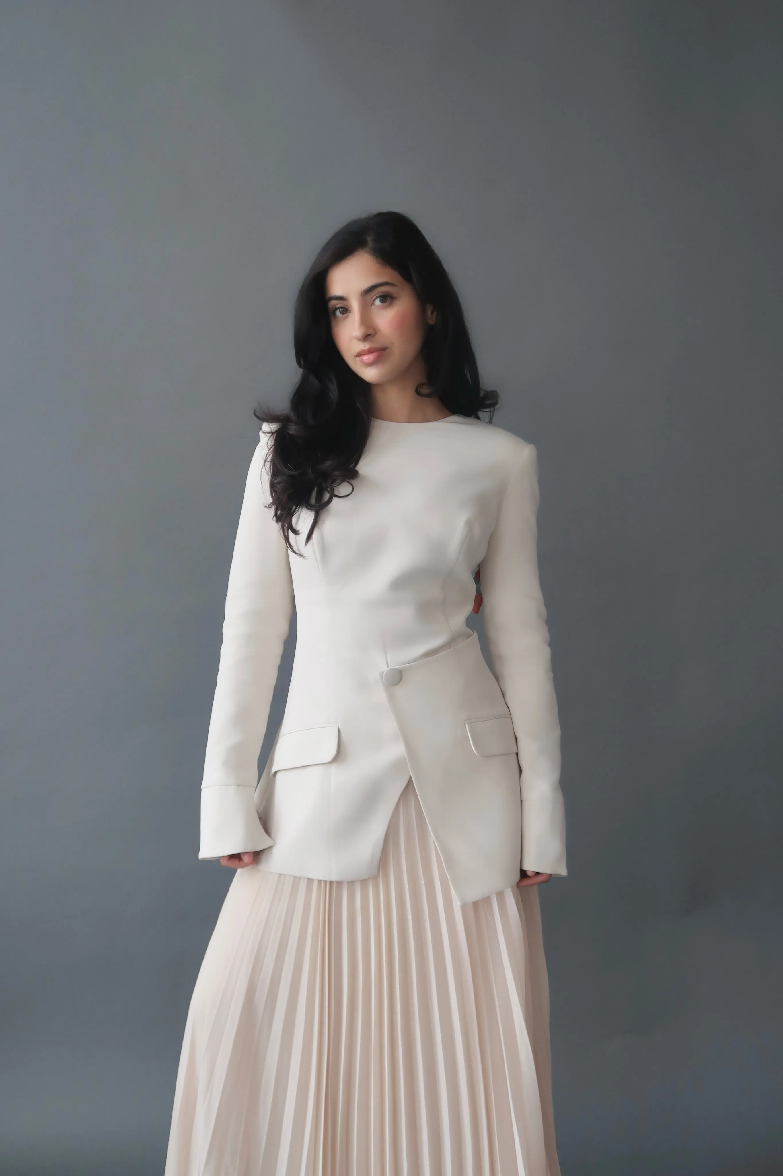 Cream Blazer Tunic