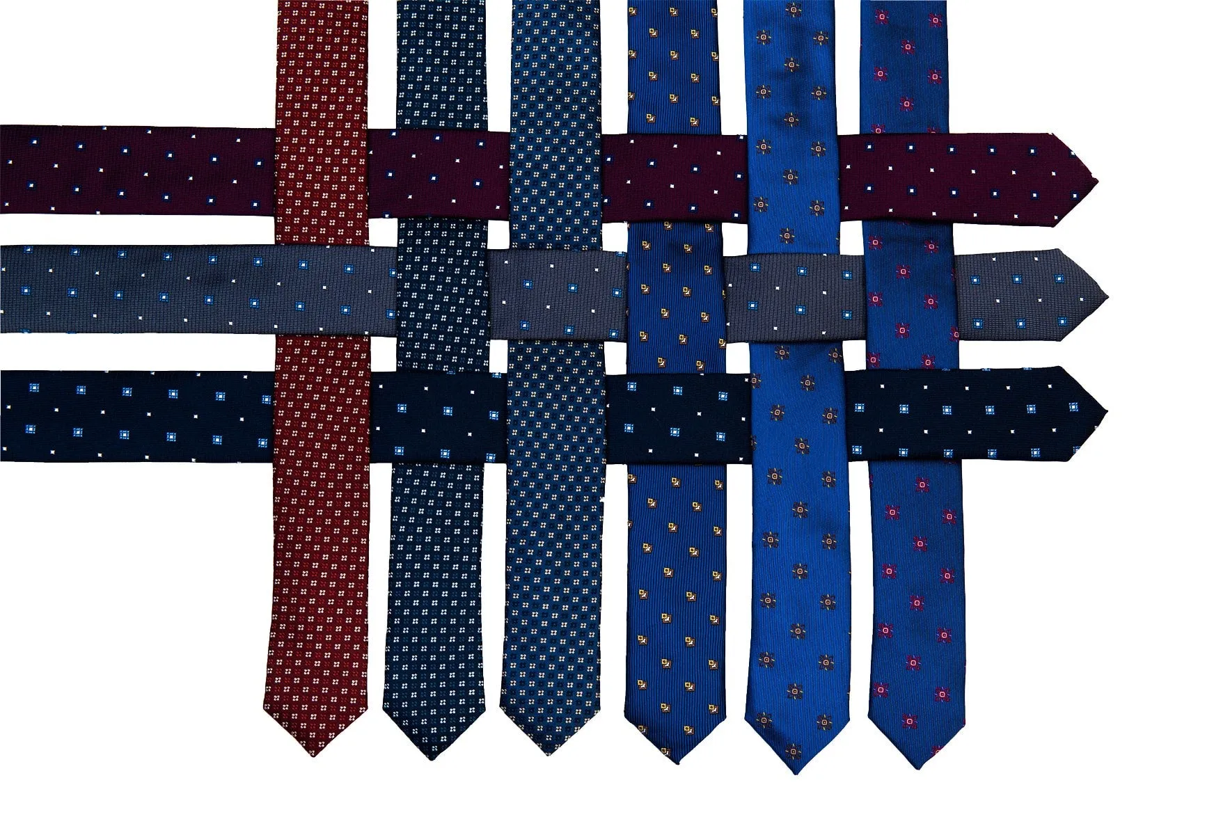 Dorchester Foulard Silk Tie, Burgundy Red / Silver