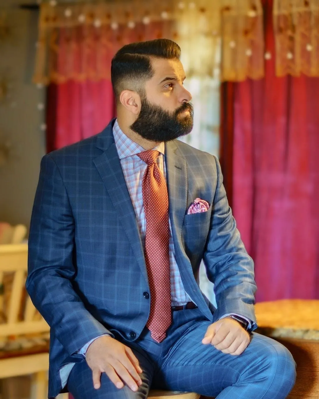 Dorchester Foulard Silk Tie, Burgundy Red / Silver