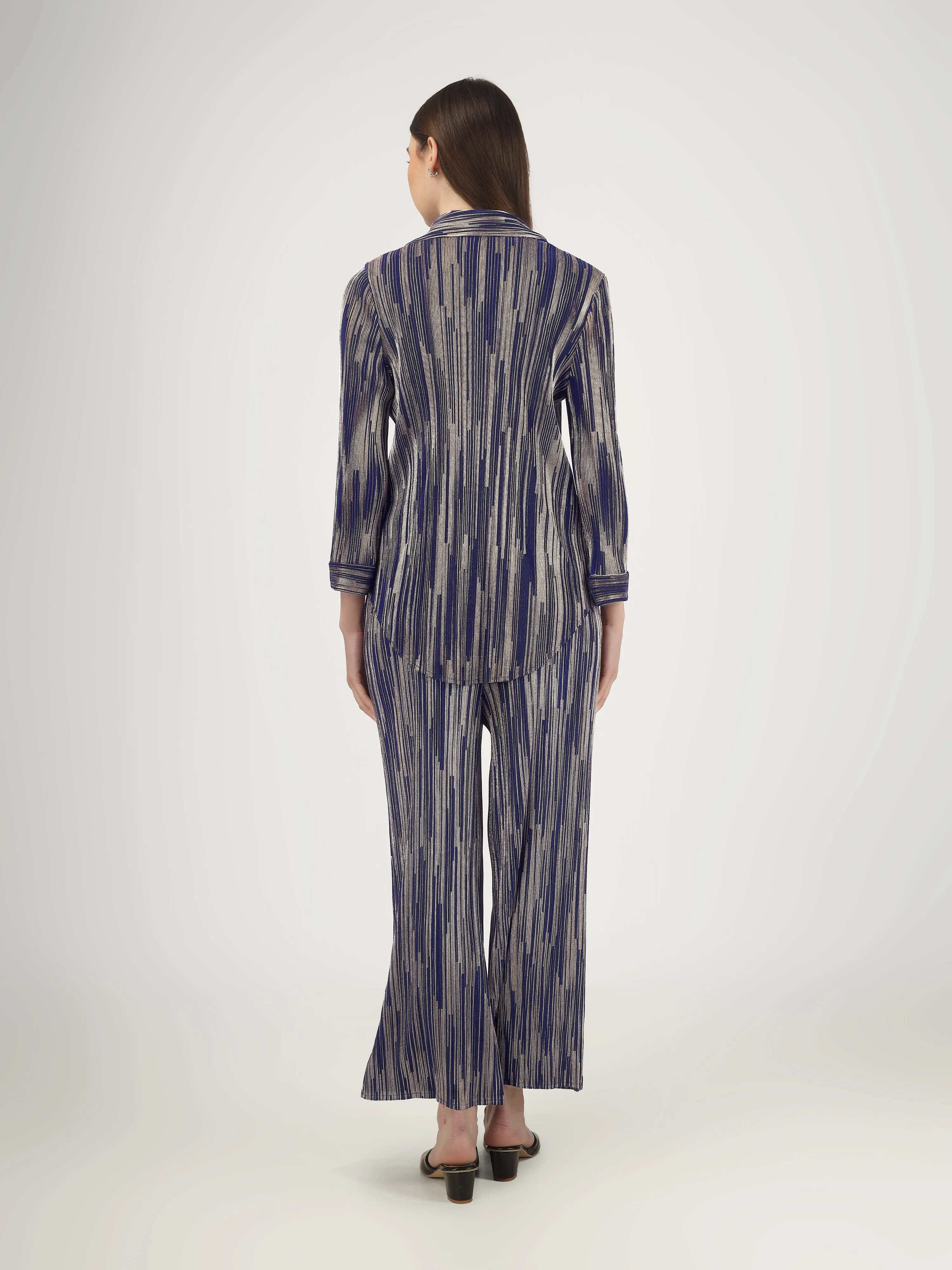 Elen Metallic Pleated Co-ord Set