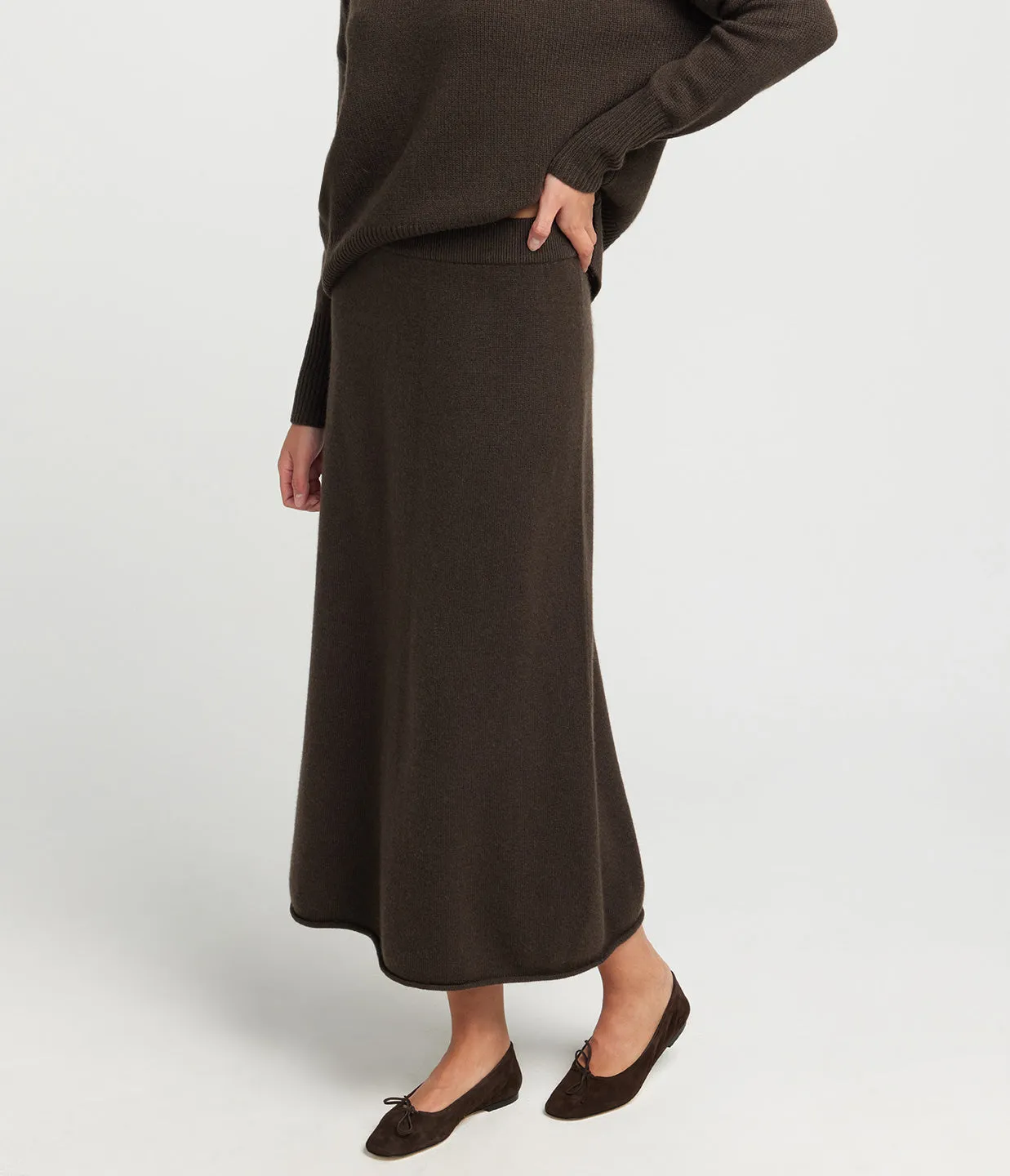 Elin Knitted Skirt in Wood