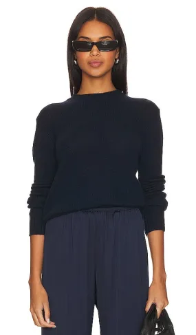 Enza Costa Pure Cashmere Crew in Navy